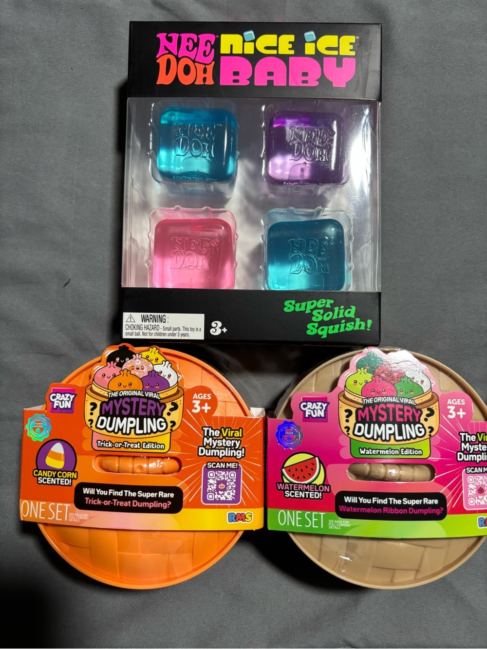 🔥Nee Doh nice ice Baby 4 pack+Watermelon and Trick or treat Dumpling Editions🔥